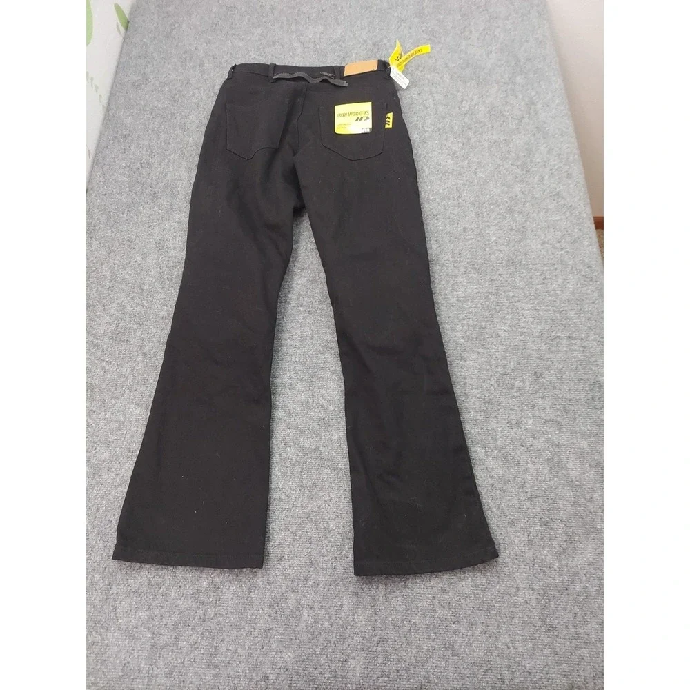 Ironworkers Jeans Womens 10 Black Padded Knees Bootcut Biker Work Denim BILT - Picture 2 of 14